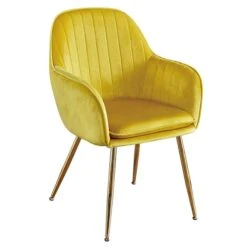 Set Of 2 Lara Ochre Yellow Dining Chairs