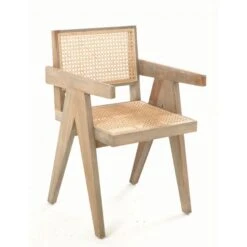Square Rattan Mahogany Chair