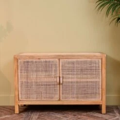 Toba Natural Rattan And Cane Two Door Cabinet