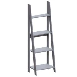 Vida Designs Bristol 4 Tier Step Ladder Bookcase - Grey