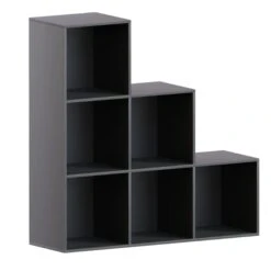 Vida Designs Durham 6 Cube Staircase Storage Unit - Black