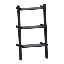 York 3 Tier Black Ladder Bookcase